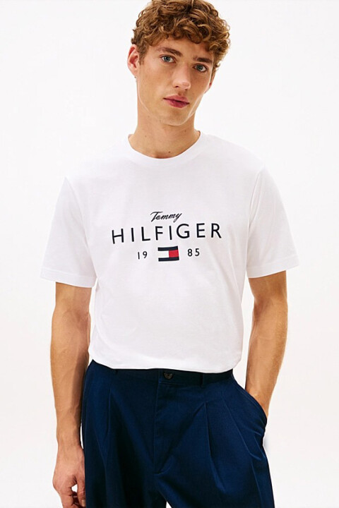 Erkek Brand Love Grafik Logolu Pamuklu T-Shirt - Beyaz 