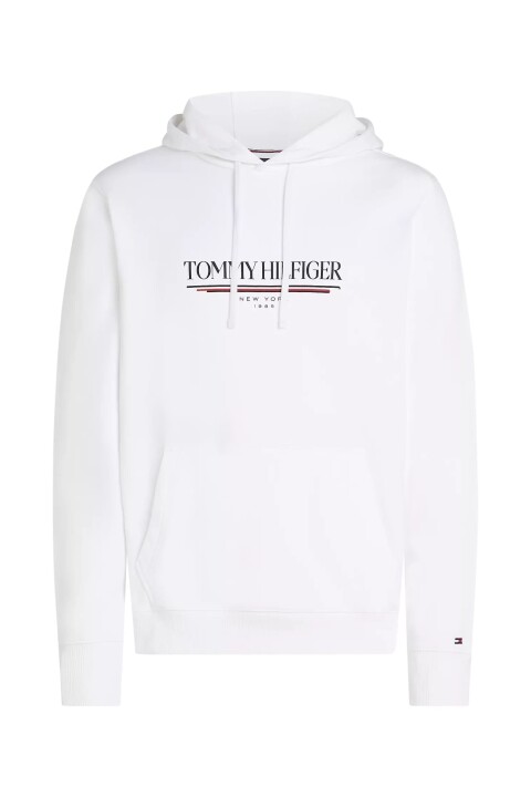 Erkek Brand Love Hilfiger Hoodie Sweatshirt - Beyaz 