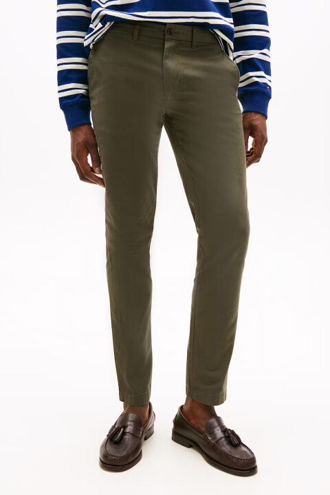 Erkek Chino Bleecker 1985 Pima Cotton Pantolon - Haki - Tommy Hilfiger