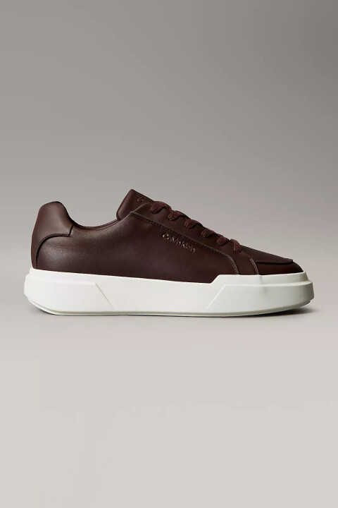 Erkek Chunky Cupsole Lace Up Lth Pinch Sneaker - Kahverengi - Calvin Klein