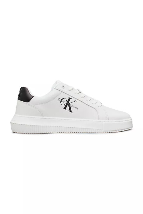 Erkek Chunky Cupsole Mono Lth Sneaker-Beyaz - Calvin Klein