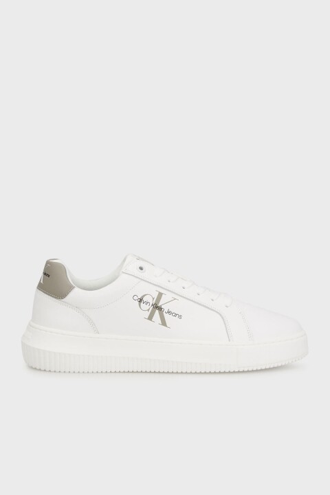 Erkek Chunky Deri Sneaker Ayakkabı - Beyaz 