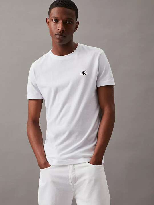 Erkek Ck Essential İnce T-Shirt - Beyaz - Calvin Klein