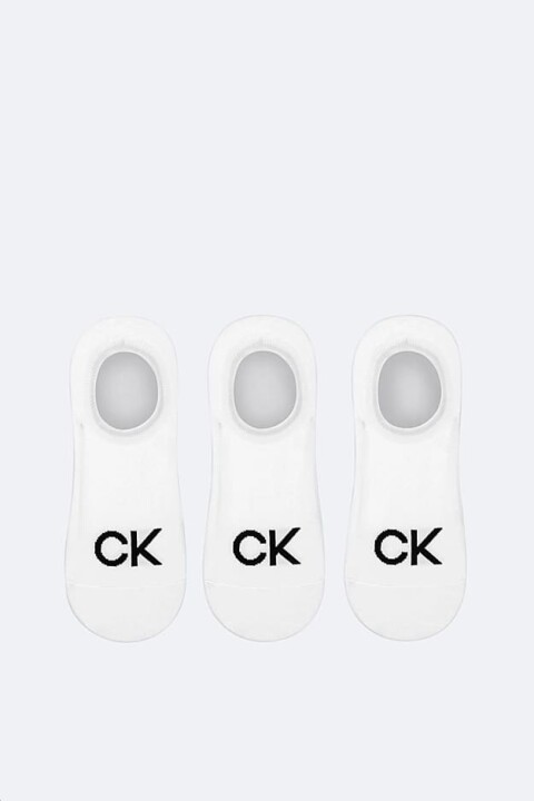 Erkek Ck Footie High Cut 3'lü Çorap - Beyaz - Calvin Klein