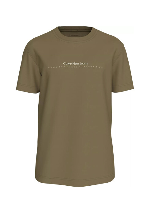 Erkek Ck Minimal Logo T-Shirt - Zeytin Yeşili 