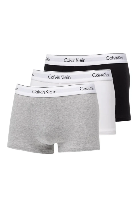 Erkek Ck Trunk 3Pk Underwear Boxer - Gri Beyaz Siyah 
