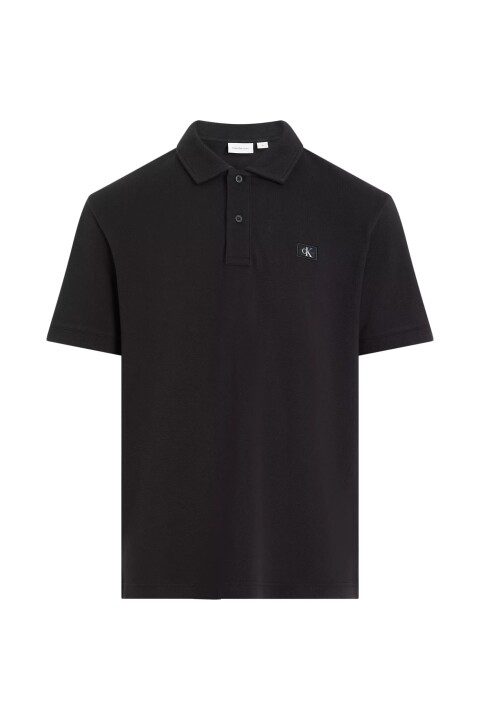 Erkek Ck Woven Label Polo T-Shirt - Siyah - Calvin Klein