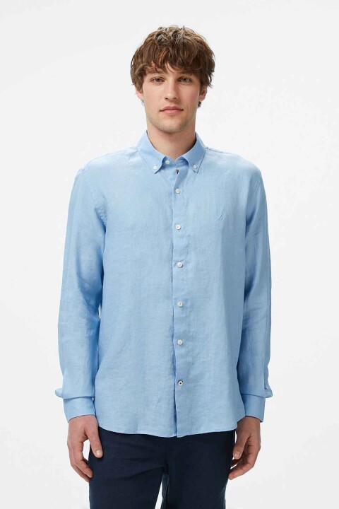 Erkek Classic Fit Gömlek - Mavi - Nautica