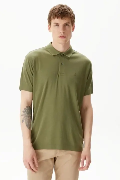 Erkek Classic Fit Kısa Kollu Polo - Yeşil - Nautica