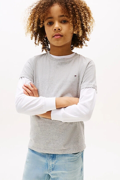 Erkek Çocuk Basic Pamuklu T-Shirt - Gri 