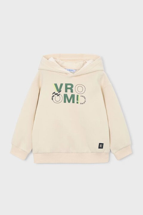 Erkek Çocuk Baskılı Kapüşonlu Sweatshirt - Ekru - Mayoral