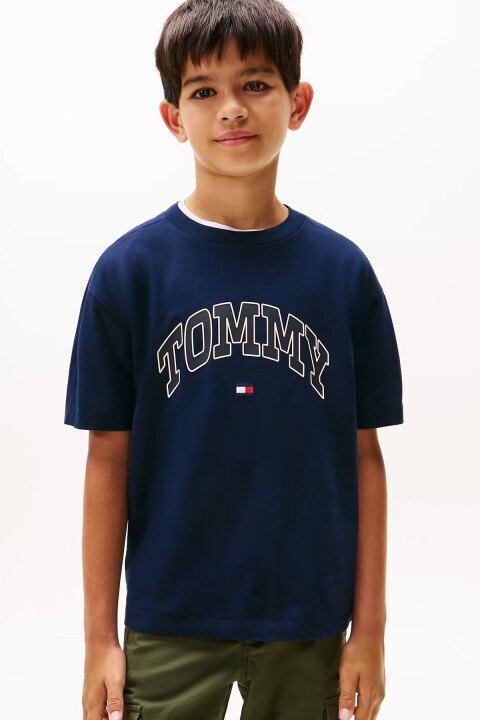 Erkek Çocuk Baskılı Kısa Kollu T-Shirt – Lacivert - Tommy Hilfiger