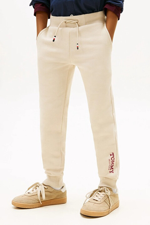 Erkek Çocuk Baskılı Pamuklu Jogger Eşofman Altı - Bej - Tommy Hilfiger