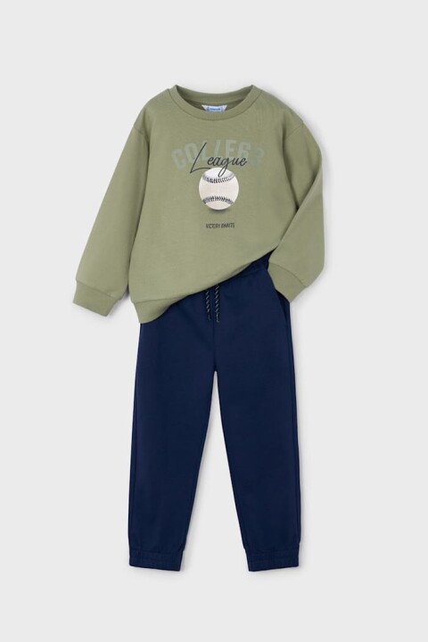 Erkek Çocuk Beyzbol Baskılı Eşofman Takımı - Yeşil/Lacivert - Mayoral