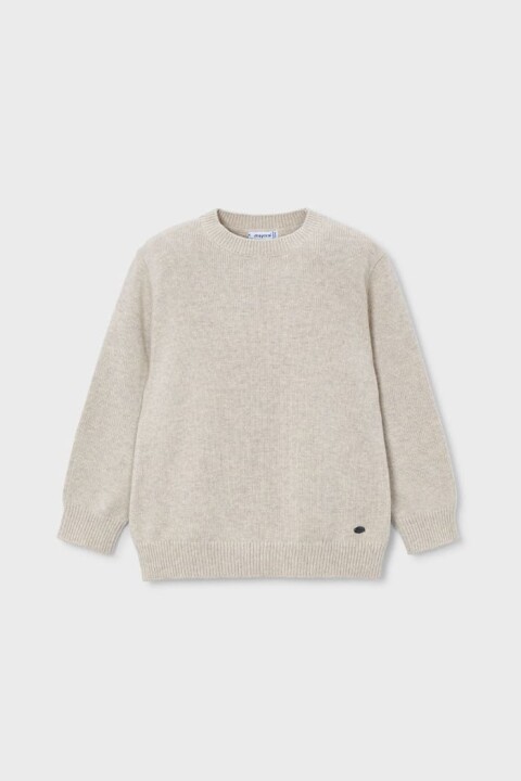 Erkek Çocuk Bisiklet Yaka Basic Triko Kazak - Bej - Mayoral