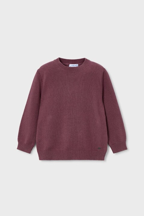 Erkek Çocuk Bisiklet Yaka Basic Triko Kazak - Mor 