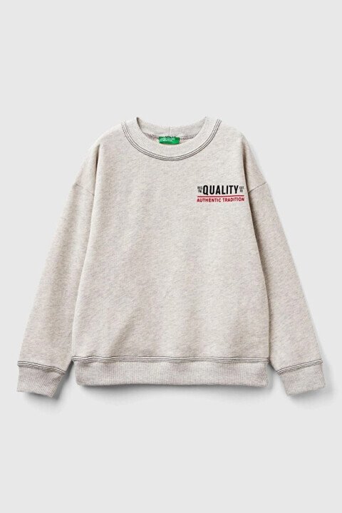 Erkek Çocuk Bisiklet Yaka Sweatshirt - Gri - BENETTON