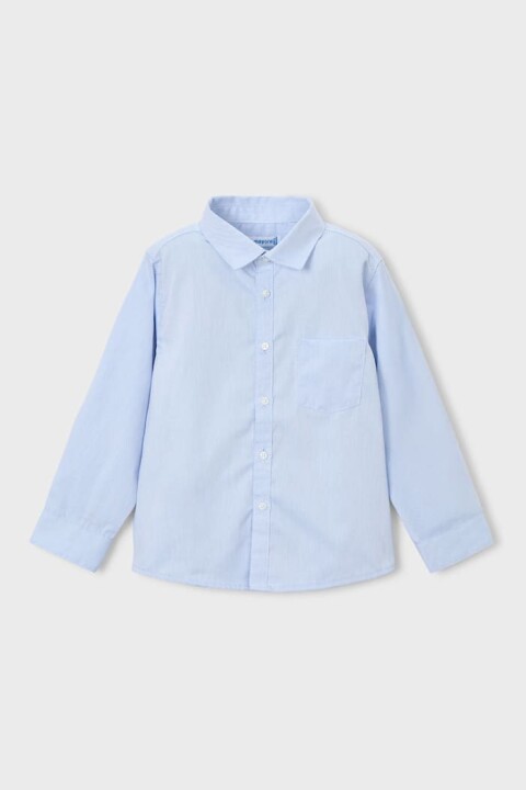 Erkek Çocuk Cepli Basic Uzun Kollu Gömlek - Mavi - Mayoral