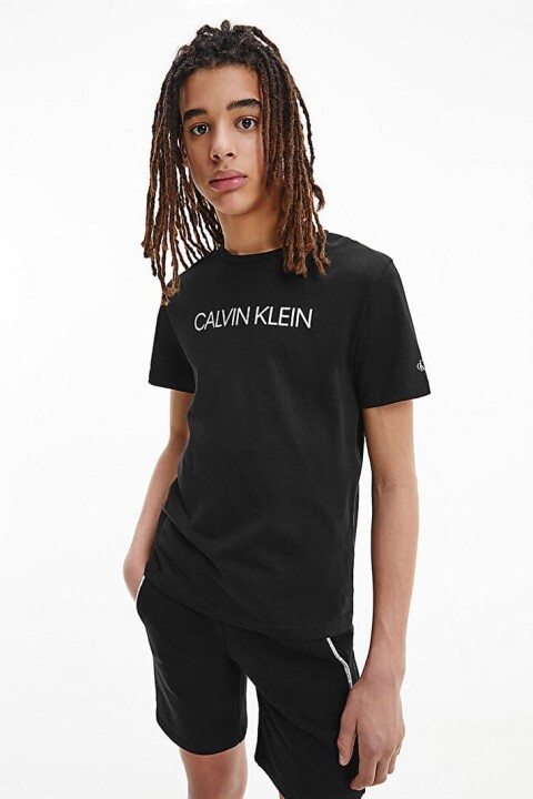 Erkek Çocuk Ck Organik Pamuklu Logolu T-Shirt - Siyah 