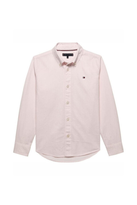 Erkek Çocuk Düğmeli Yaka Oxford Gömlek - Pembe - Tommy Hilfiger