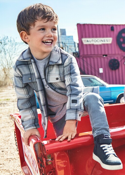 Erkek Çocuk Ekoseli Mont Mavi - Mayoral