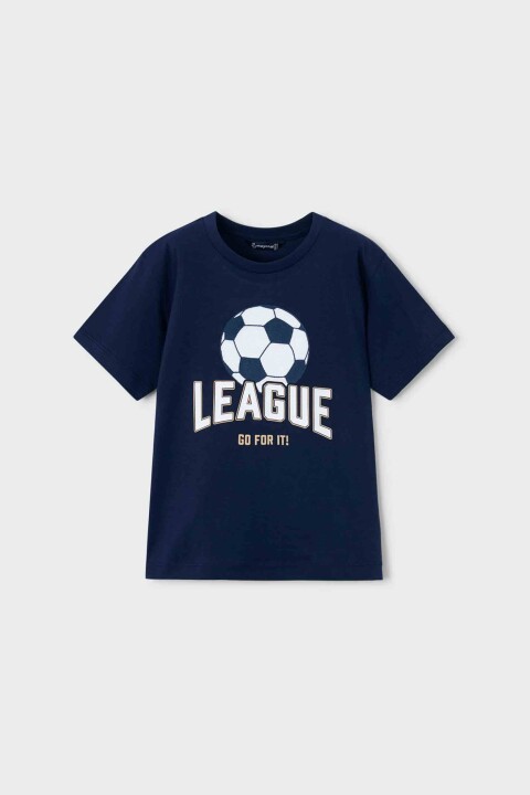 Erkek Çocuk Futbol Baskılı T-Shirt - Lacivert - Mayoral