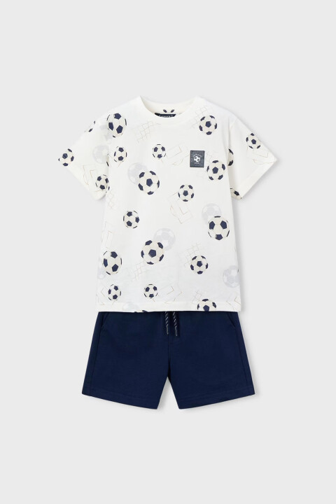 Erkek Çocuk Futbol Topu Desenli Şort ve T-Shirt Takımı - Lacivert - Mayoral
