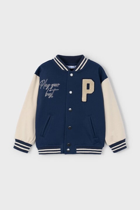 Erkek Çocuk Harf Aplikeli Garnili Kolej Ceket - Lacivert/Krem - Mayoral