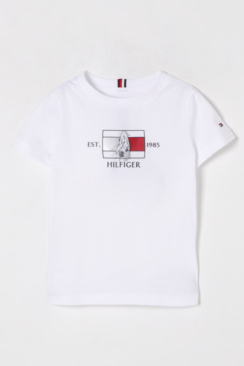 Erkek Çocuk Hilfiger Bayrak Yat Uygulamalı T-Shirt - Beyaz 