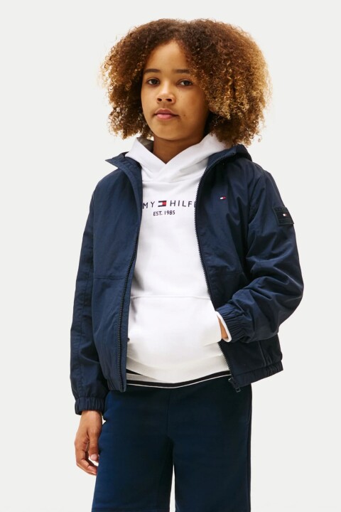 Erkek Çocuk Kapüşonlu Sırtı İşlemeli Rüzgarlık - Lacivert - Tommy Hilfiger