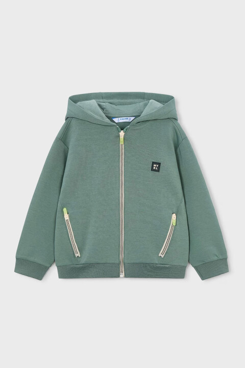 Erkek Çocuk Kapüşonlu ve Fermuarlı Sweatshirt - Yeşil - Mayoral