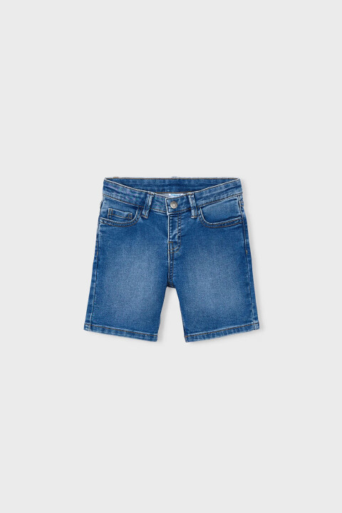 Erkek Çocuk Klasik Denim Bermuda Şort - Orta Mavi 