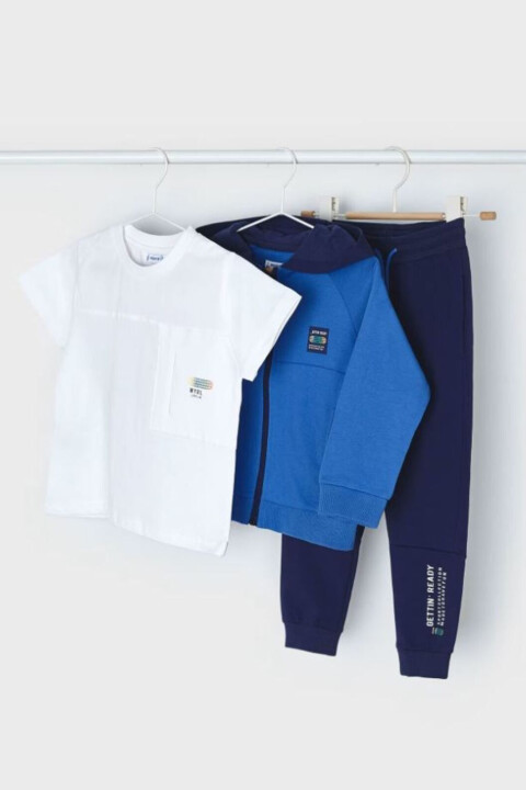 Erkek Çocuk Kontrast Üçlü Eşofman Takımı - Mavi - Mayoral
