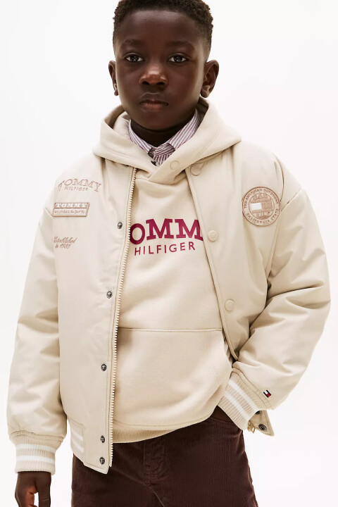 Erkek Çocuk Logolu Padded Bomber Ceket - Bej - Tommy Hilfiger