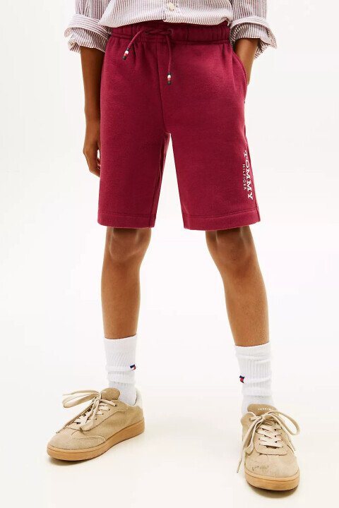 Erkek Çocuk Logolu Sweat Şort - Bordo - Tommy Hilfiger