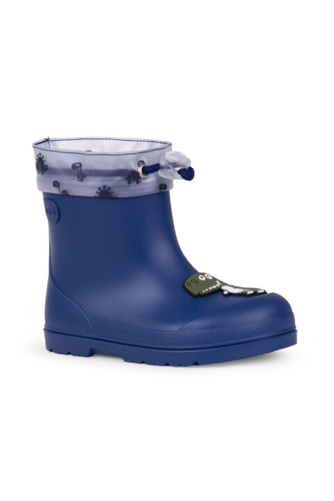 Erkek Çocuk Mendi Dino Büzgülü Yağmur Çizmesi - Lacivert - İgor