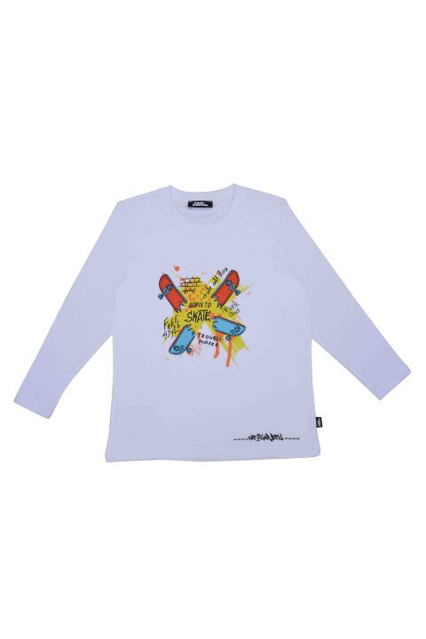 Erkek Çocuk No Fear T-Shirt - Beyaz - Benetton