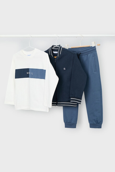 Erkek Çocuk Normal Kalıp 3 Parça Bomber Ceketli Eşofman Takımı - Lacivert - Mayoral