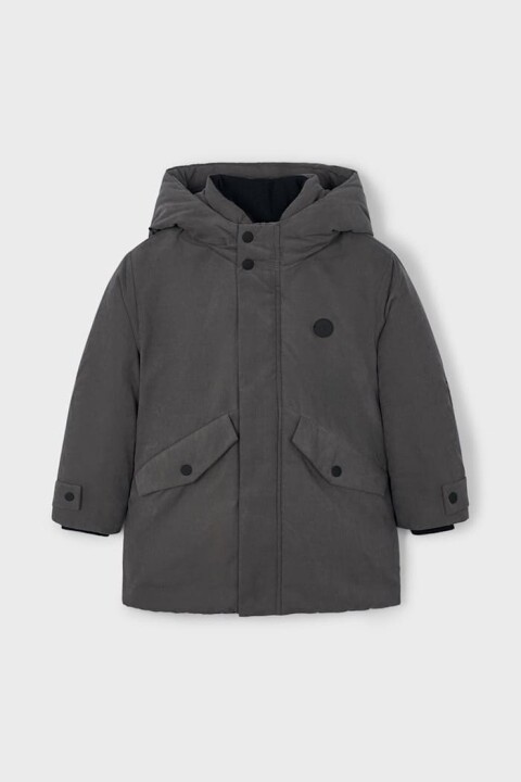 Erkek Çocuk Normal Kalıp Kapüşonlu Esnek Kumaşlı Parka - Gri - Mayoral