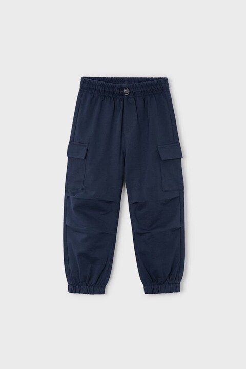 Erkek Çocuk Paraşüt Kalıp Kargo Cepli Pantolon - Lacivert 