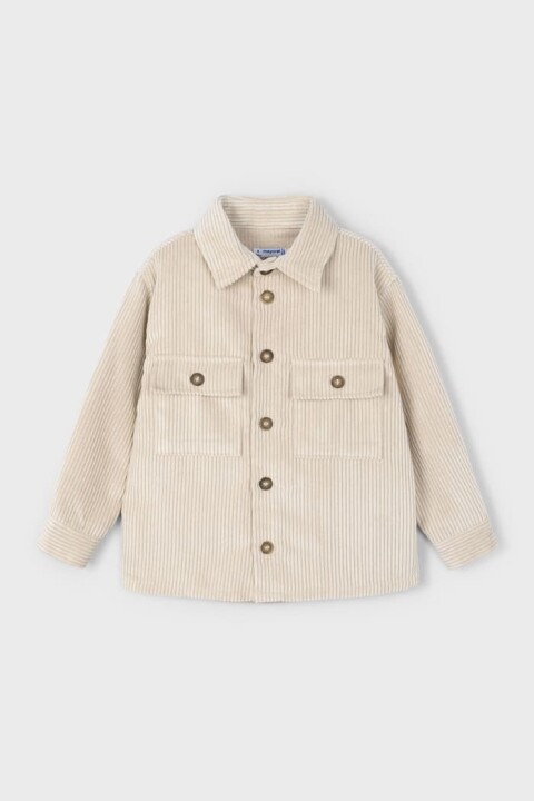 Erkek Çocuk Rahat Kalıp Fitilli Kadife Gömlek Ceket - Krem - Mayoral