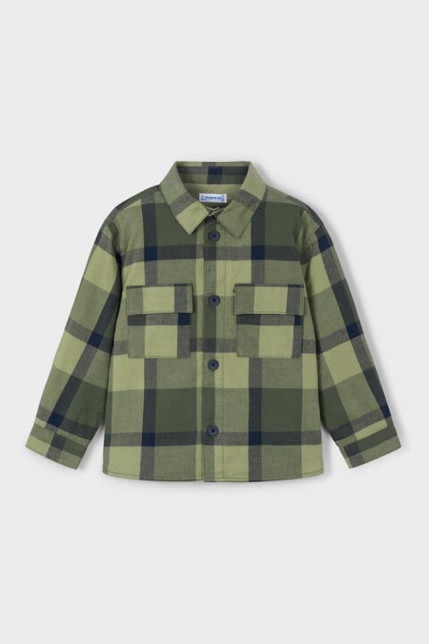 Erkek Çocuk Regular Fit Ekose Desenli Gömlek - Haki 