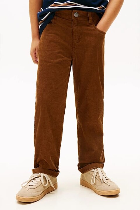Erkek Çocuk Skater Fit Kadife Pantolon - Kahverengi - Tommy Hilfiger