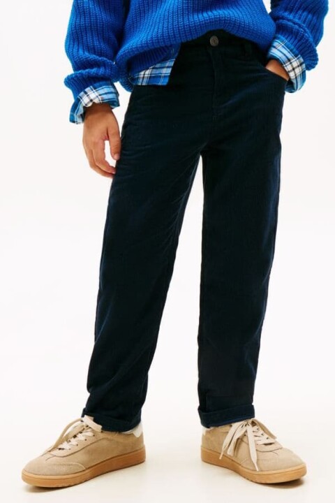 Erkek Çocuk Skater Fit Kadife Pantolon - Lacivert - Tommy Hilfiger