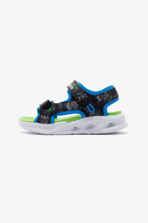Erkek Çocuk Sola Glow Sandal - Aquatastic Işıklı ve Cırt Cırtlı Sandalet - Siyah/Yeşil - SKECHERS