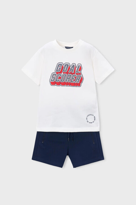 Erkek Çocuk Sportif Yazı Baskılı Şort ve T-Shirt Takımı - Lacivert - Mayoral