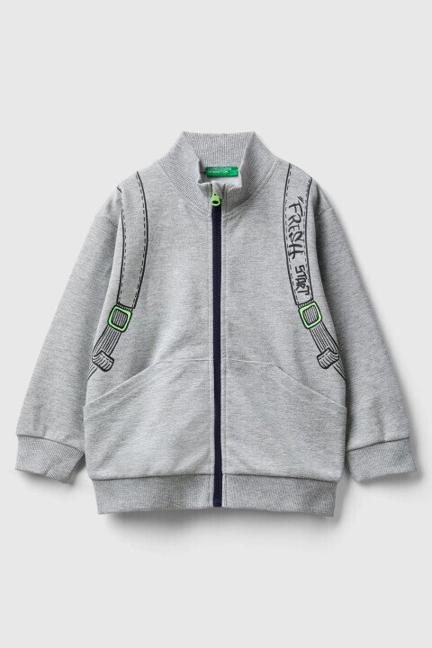 Erkek Çocuk Sweatshirt - Gri Melanj - Benetton