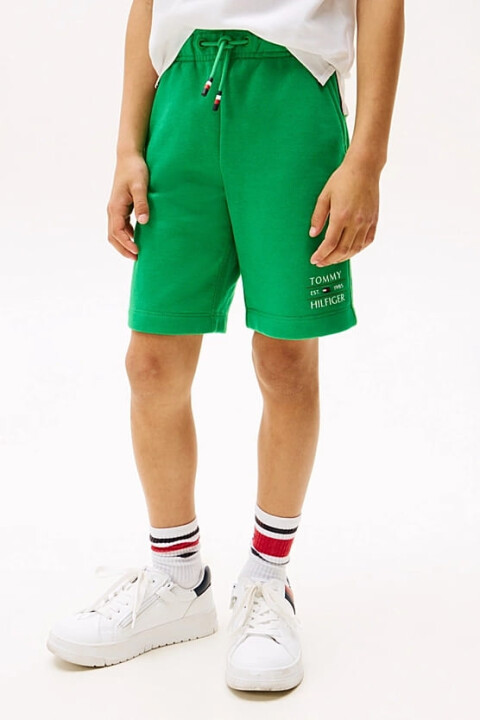 Erkek Çocuk Th Grafik Logo Sweat Şort - Yeşil - Tommy Hilfiger