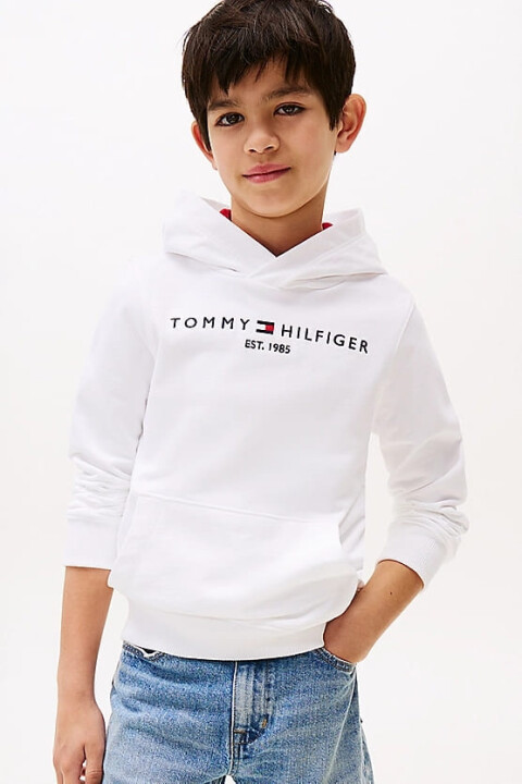 Erkek Çocuk Th Kapüşonlu Sweatshirt - Beyaz - Tommy Hilfiger
