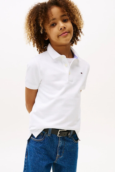 Erkek Çocuk Th Pamuklu Polo T-Shirt - Beyaz - Tommy Hilfiger